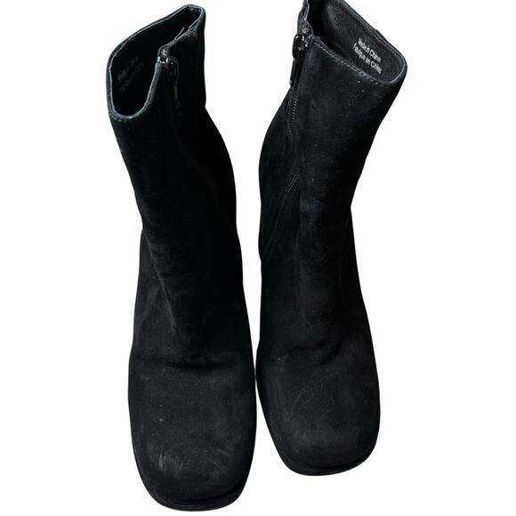 Jeffrey Campbell Retro Boho Funky Black Suede Platform 4” Heel Booties 8.5 - Picture 11 of 13